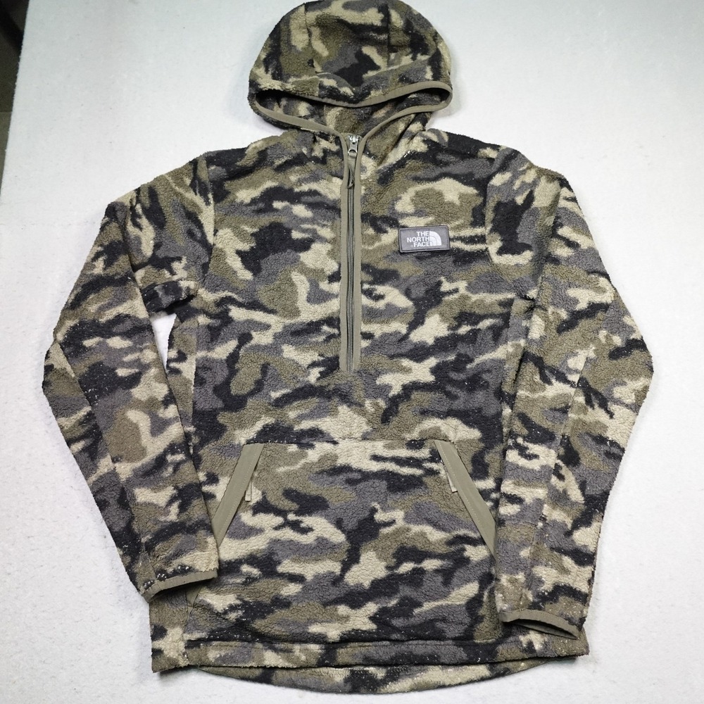 The North Face Hoodie Boys XL 18-20 Camo Fleece 1/4 Zip Pullover Sherpa